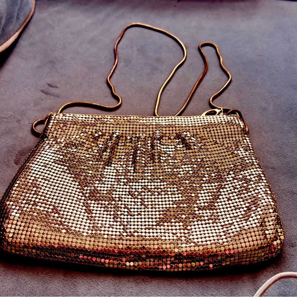 Vintage gold sequence clutch evening wear